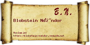 Blobstein Nándor névjegykártya